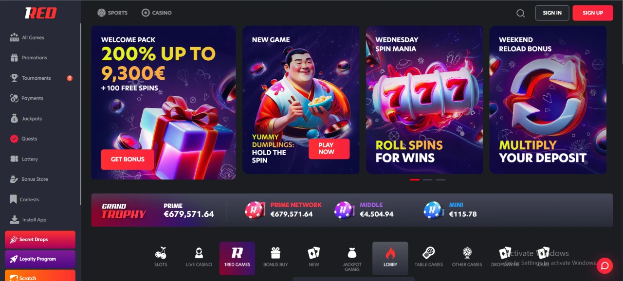 1Red Casino Not On Gamstop